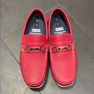 Red Loafers Slip-On Casual Shoes with Johnston & Murphy Insoles